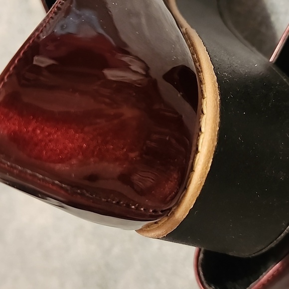 Shiny Faux-Leather Chunky Heel Loafers - Picture 2 of 7